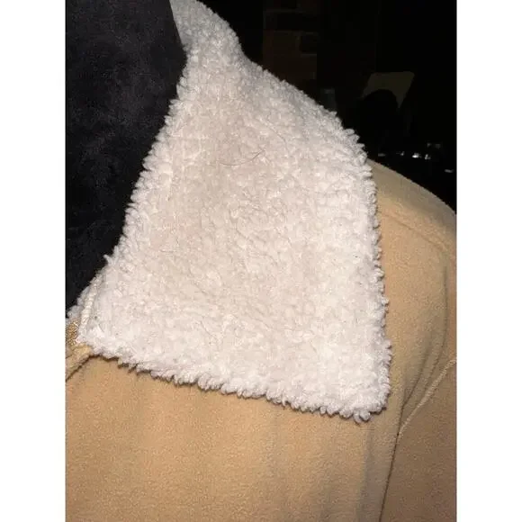 ESPRIT Women’s Sherpa Lined jacket full zip pockets Beige Ivory XL Warm Cozy - Picture 8 of 9